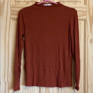 MANGO Mock Neck Rib Sweater